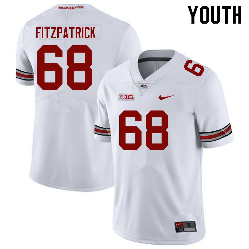 Youth #68 George Fitzpatrick Ohio State Buckeyes College Football Jerseys Sale-White